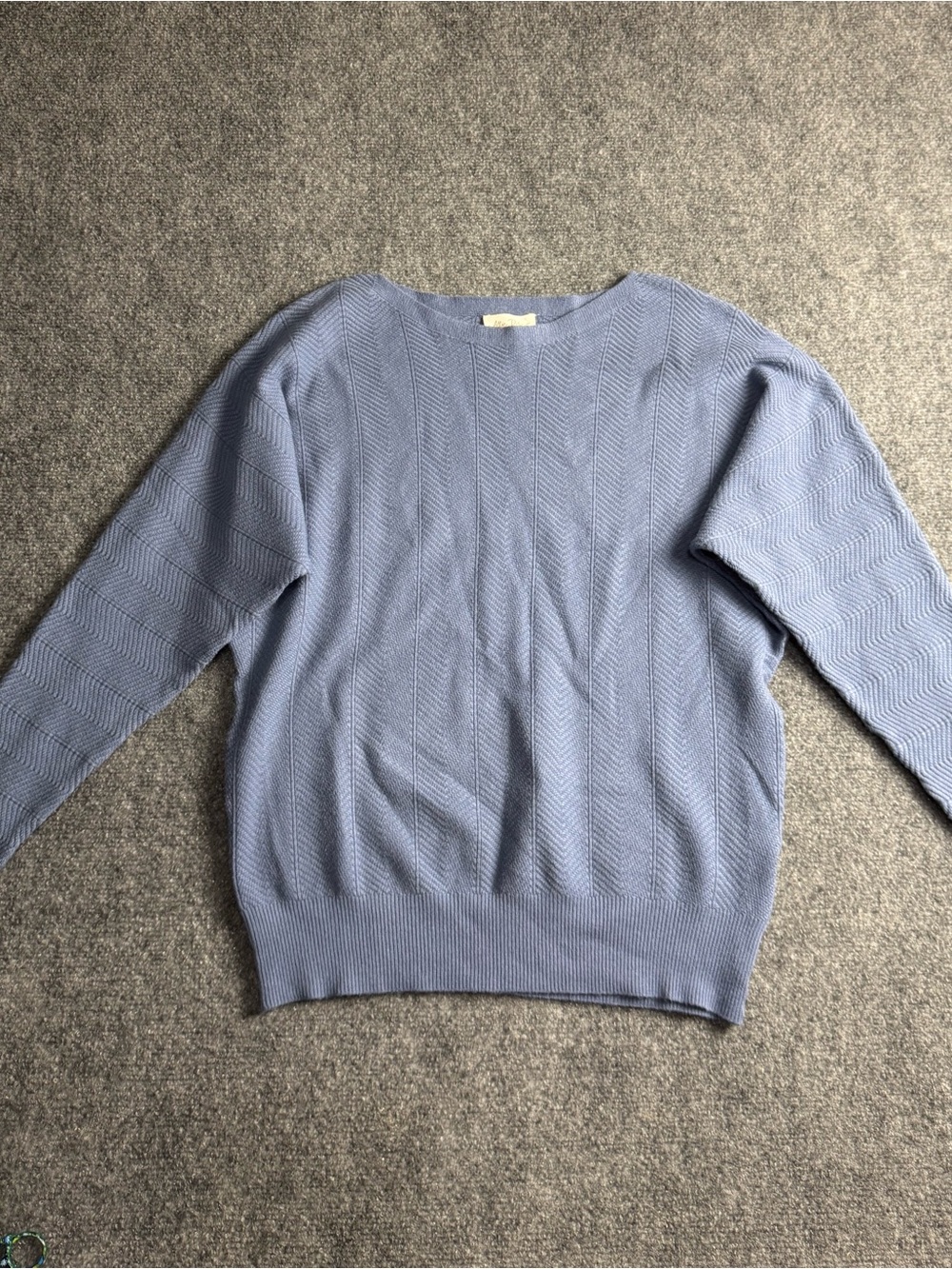 Allie Rose Woman’s Medium Light Blue Textured Knit Sweater Top NWT